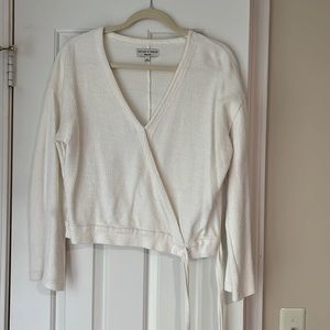 Madewell Size M White Wrap Sweater